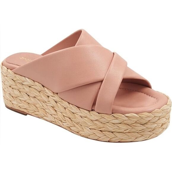 Andre Assous | Calesa Leather Slip-On Flatform Sandals - Picture 1 of 6